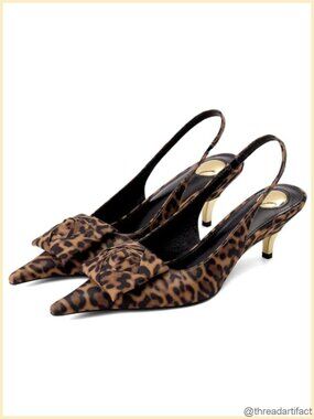Women's Slingback Kitten Heels Pointed Toe Low Heel Pumps with Strap